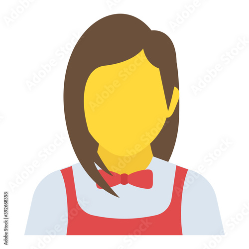 
Flat icon design of girl avatar

