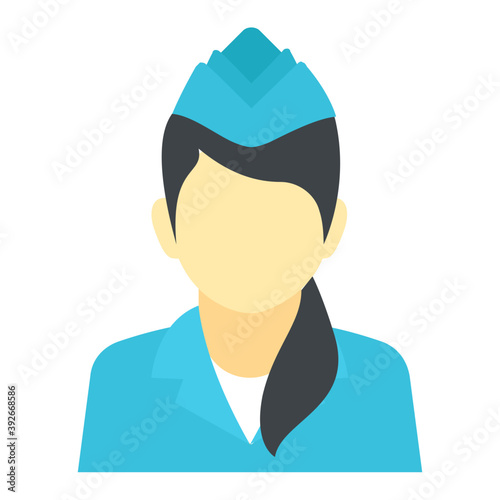 
Flat icon design of girl avatar
