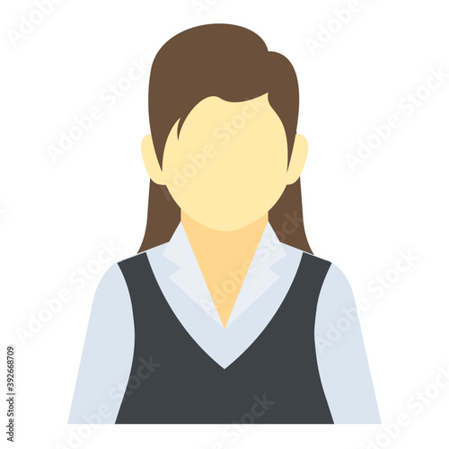 
Flat icon design of girl avatar
