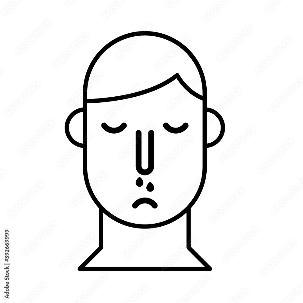 person with nose flu line style icon person with nose flu line style icon