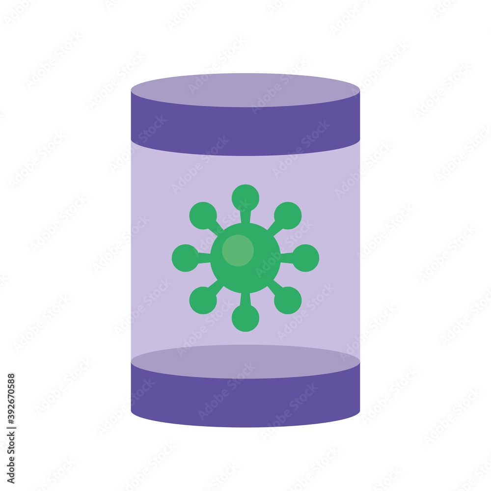 Obraz premium pot with covid19 virus particle flat style