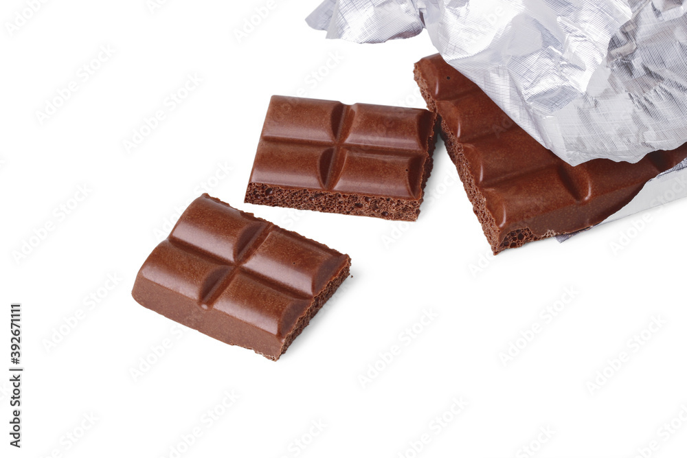 Bar of porous chocolate
