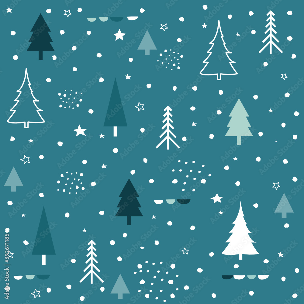 Winter forest. Christmas seamless pattern Winter forest. Christmas seamless pattern