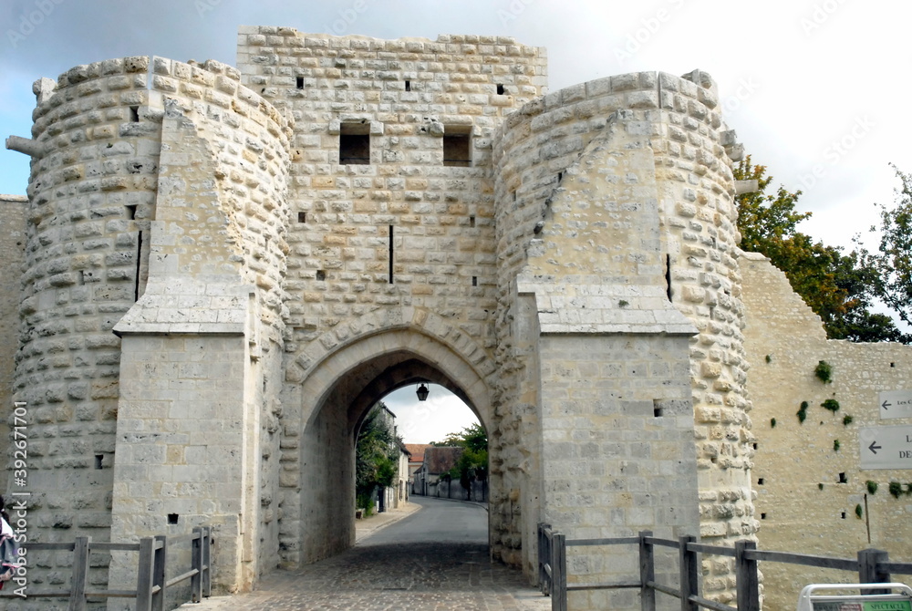 ville de Provins, porte Saint-Jean du XIIe siècle, département de Seine-et-Marne, France