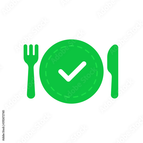 green ready to eat icon like dinner