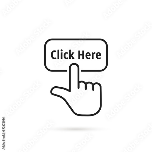 thin line black click here button