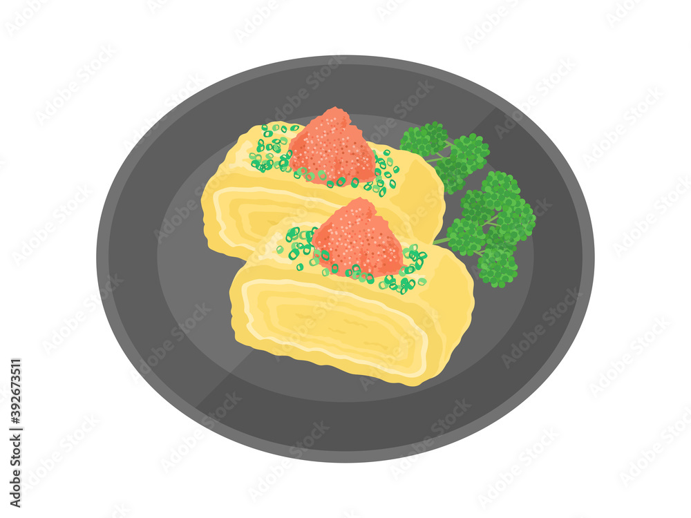 明太子をのせた卵焼きのイラスト Stock ベクター Adobe Stock
