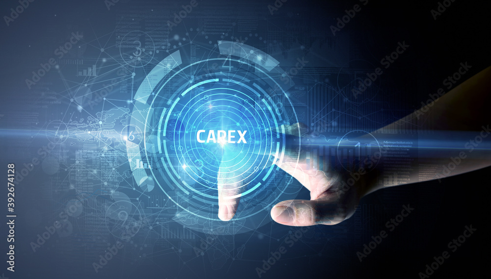 Hand touching CAPEX button, modern business technology concept Hand touching CAPEX button, modern business technology concept