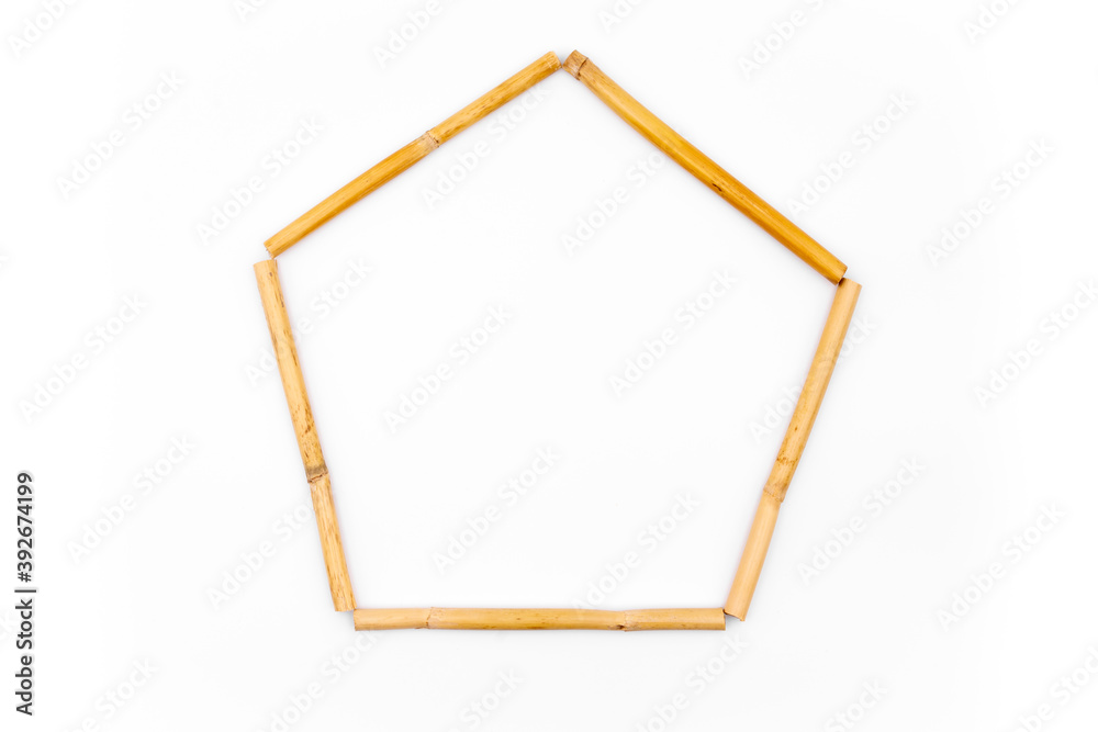 Bamboo frame on white studio background Bamboo frame on white studio background