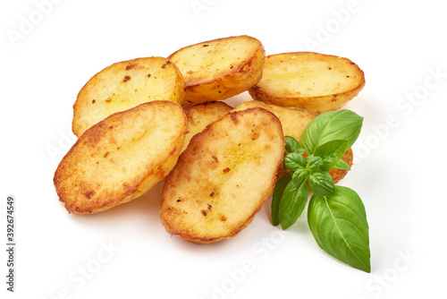 Baked potatoes, isolated on white background