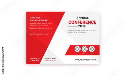 Business conference  horizontal flyer template 