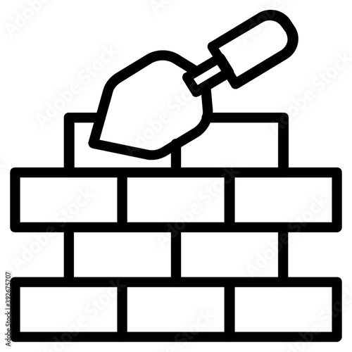 
Construction in progress, bricks wall
