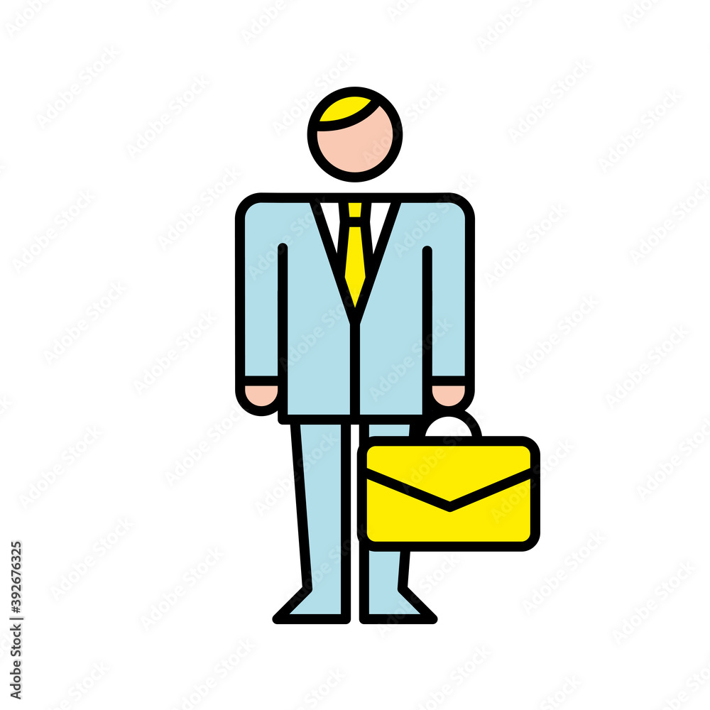 Obraz premium business man with portfolio avatar character