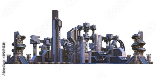 Canvas Print Futuristic industrial city skyline