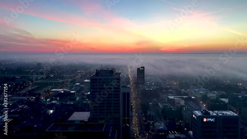 Timelap of the sunrise over downtown Columbus photo