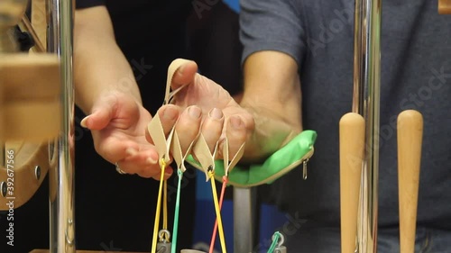 Close-up of an elderly man's hand is engaged in rehabilitation exercises hand 