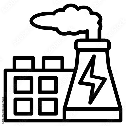 
Building with chimney, an industrial site or factory
