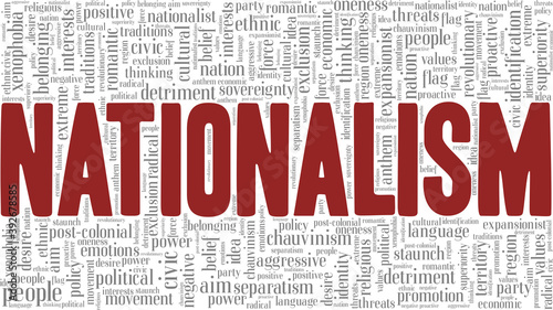 Nationalism vector illustration word cloud isolated on a white background. photo