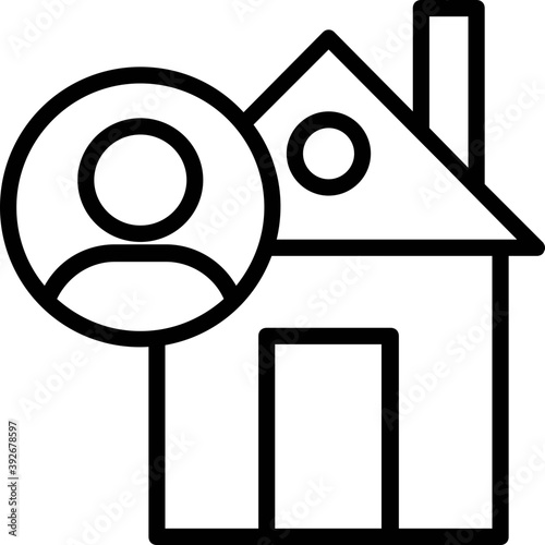 
A man in circle with small home concept of real estate agent
