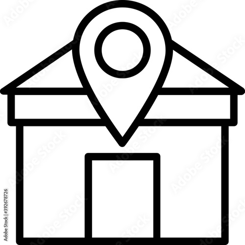 
A map pointer on a house concept of home locationing
