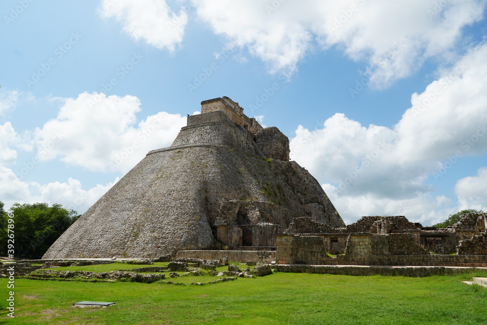 uxmal, mexico, yucatan. monument, pyramid, unesco, buildings, merida, campeche, sky, nature