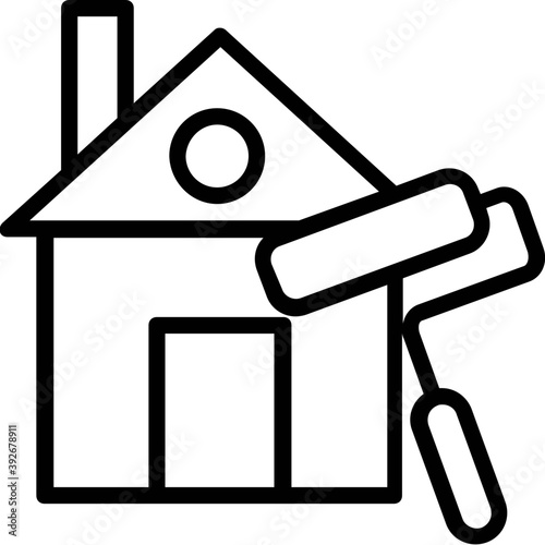 
A roller paint painting the house walls presenting the concept of estate renovation
