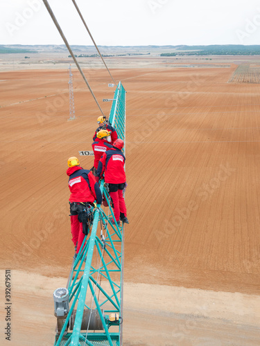 firefighters performing crane rescue
