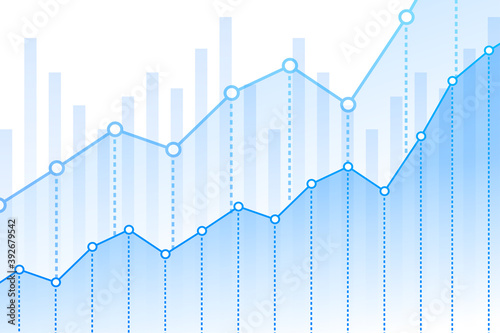 Profit money or budget. Cash and rising graph arrow up, concept of business success. Capital earnings, benefit. Vector stock illustration.