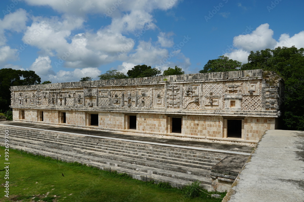 uxmal, mexico, yucatan. monument, pyramid, unesco, buildings, merida, campeche, sky, nature
