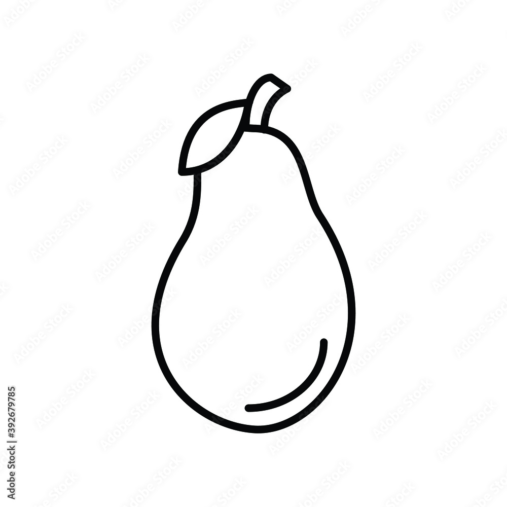 pear isolated on white background line icon pear isolated on white background line icon