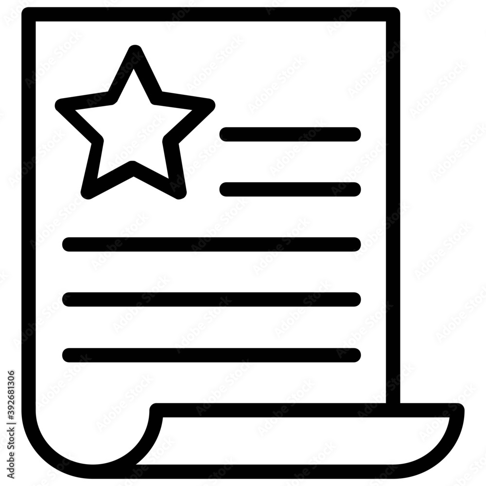 Warranty sheet of paper with a star
Warranty sheet of paper with a star
