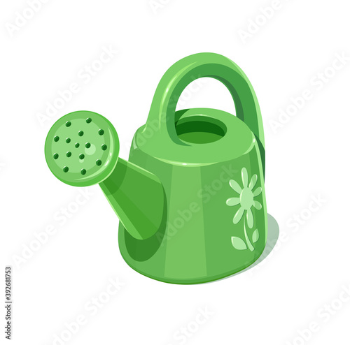 Watering can. Garden instrument. Gardening tool for pour plants. Isolated white background. Illustration.