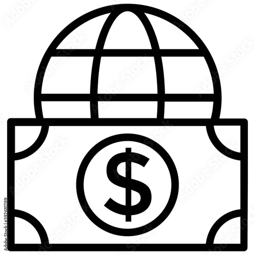 
A globe with gift box in circular arrows concept of round the globe delivery services 
