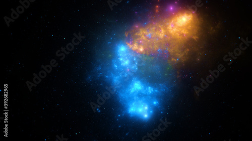 Fototapeta Naklejka Na Ścianę i Meble -  Abstract fractal illustration looks like beautiful galaxies.