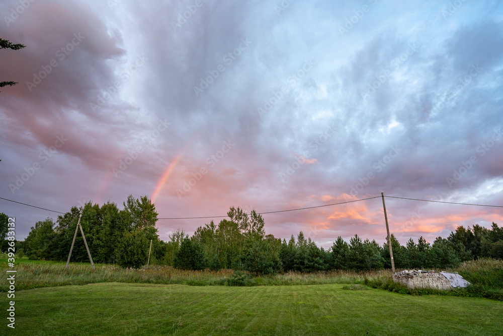 Beautiful sunset at summer day. Amazing nature landscape.
Beautiful sunset at summer day. Amazing nature landscape.