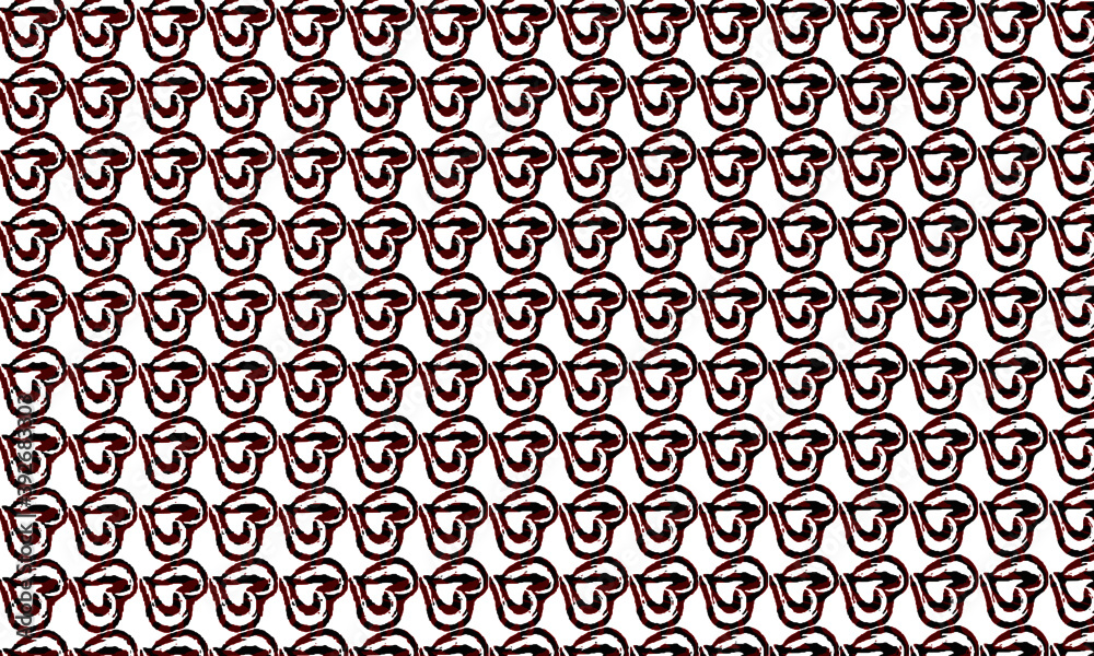 pattern of black and red hearts arranged vertically.