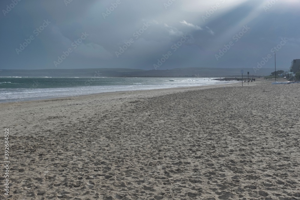 Obraz premium The sandbanks peninsular or spit in Poole, Dorset on a winter's day