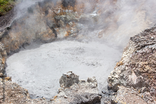 Strong geothermal activity with hot boiling water