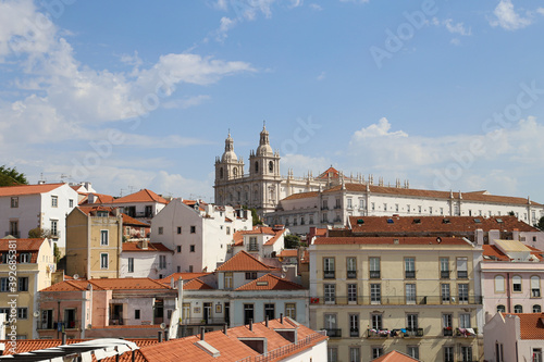 View of the city of Lisbon with the Church of Sao Vicente de Fora in Portugal © Andrew Philip