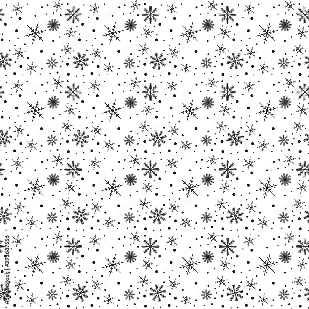 Vector Christmas and New Year seamless pattern with snowflakes. Vector Christmas and New Year seamless pattern with snowflakes.