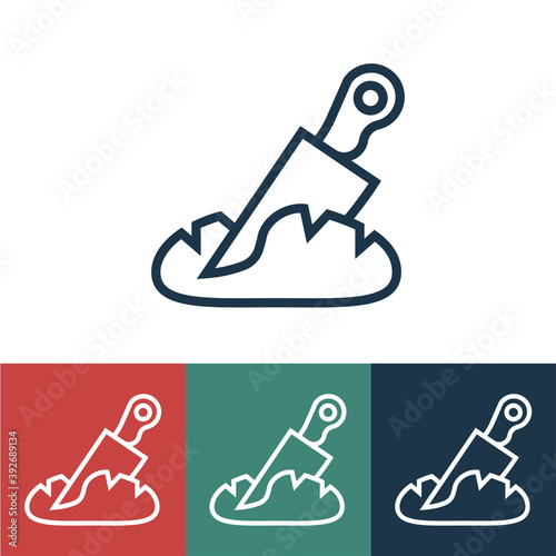 Linear vector icon with cut bread