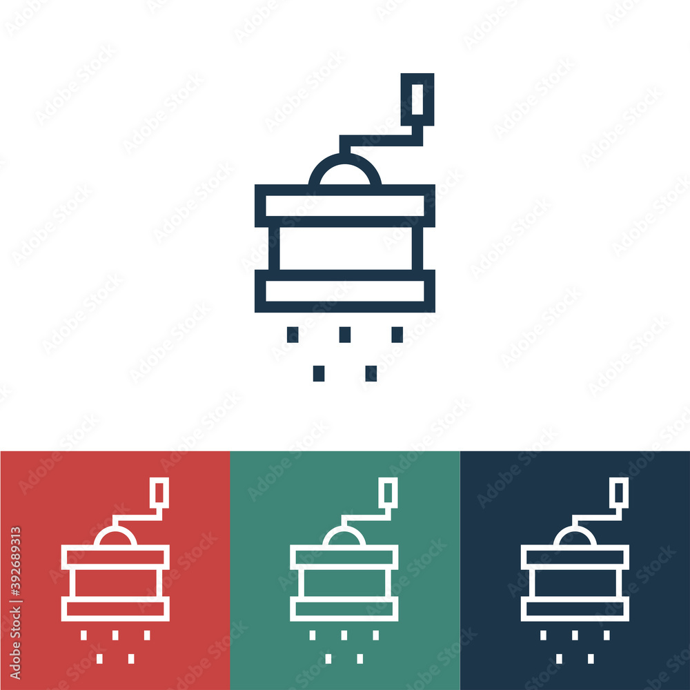Linear vector icon with pepper mill Linear vector icon with pepper mill