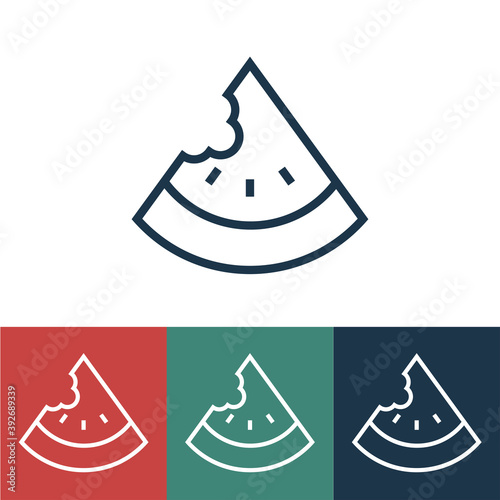 Linear vector icon with piece of watermelon