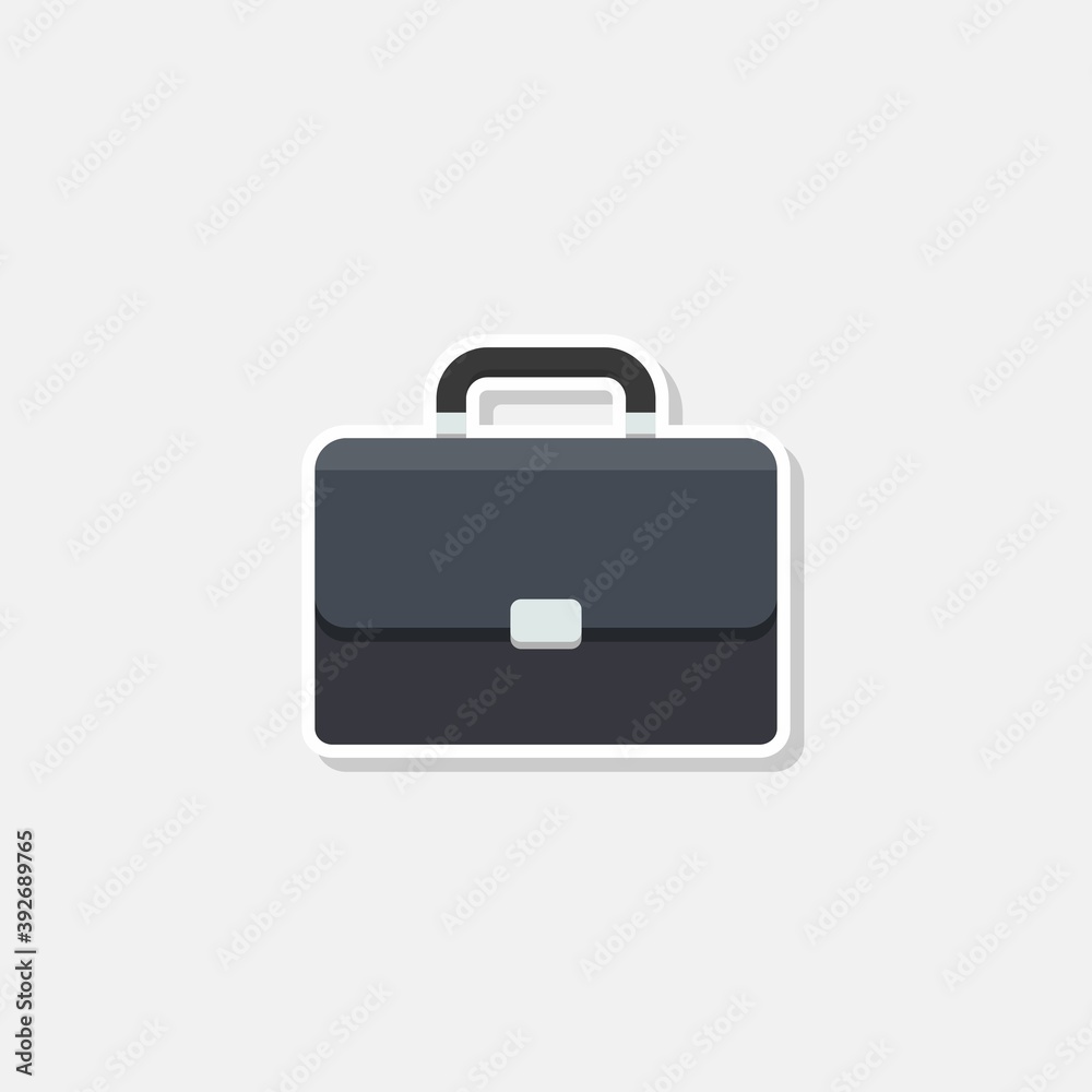 Briefcase White Stroke and Shadow icon vector isolated. Briefcase White Stroke and Shadow icon vector isolated.