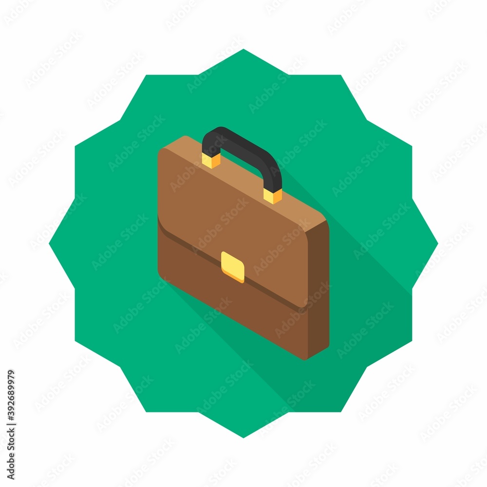 Briefcase left view icon vector isometric. Briefcase left view icon vector isometric.