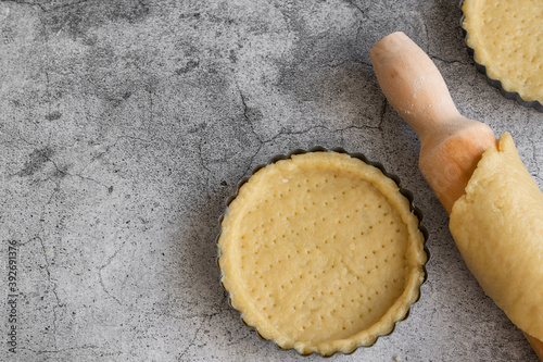 Short crust pastry for pies, cooking concept 
