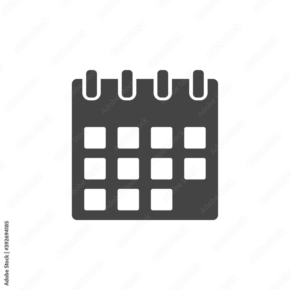 Vector Calendar icon on white isolated background. Vector Calendar icon on white isolated background.
