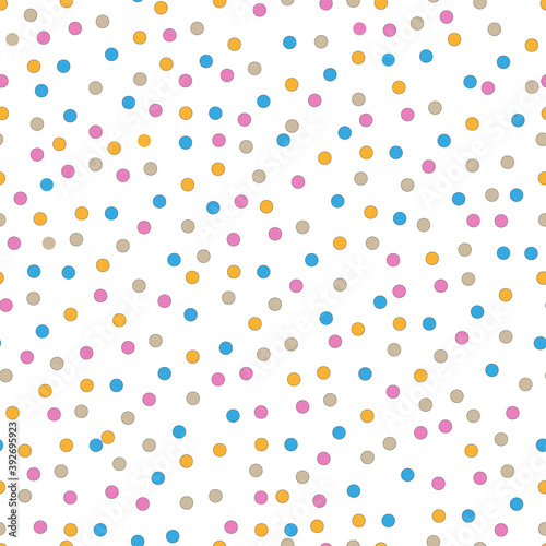Seamless texture with random colorful circles. Vector pattern.