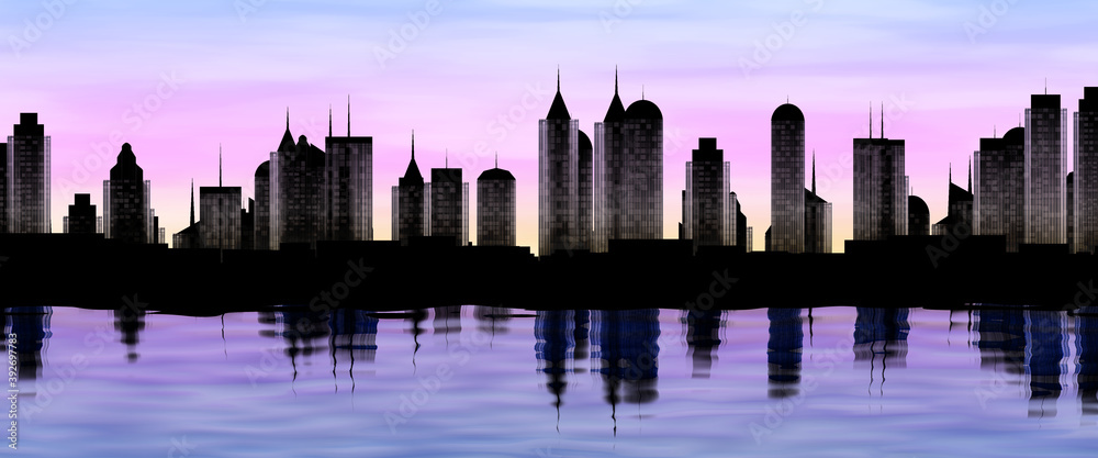 Fototapeta premium Stilisierte Skyline