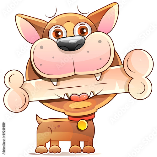 Fototapeta Naklejka Na Ścianę i Meble -  Vector of Cartoon Dog Realistic Sketch Stock Illustration On A Background. For Design, Decoration, Logo.